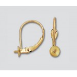14K Yellow Gold Lever Back 4mm Pad w/ Peg
