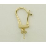 14K Yellow Gold Lever Back with Cap & Peg Drop 13mm