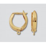 14K Yellow Gold Lever Back Horse Shoe 12.5x14.75mm