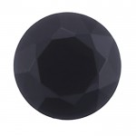 Round Black Spinel Faceted Stone