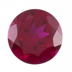 Simulated Round Garnet Faceted Stone