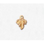 14/20 Yellow Gold-Filled Charm Leaf w/Ring 7.5x9.6mm