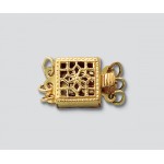 14/20 Yellow Gold-Filled Clasp Filigree Square 3 Strand 8.5mm