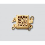 14/20 Yellow Gold-Filled Clasp Filigree Square 2 Strand 8.5mm