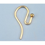 14/20 Yellow Gold-Filled Hook Wire w/ 2mm Bead End Heavy