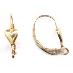 14/20 Yellow Gold-Filled Lever Back 17x10.5mm w/4.5mm Heart 