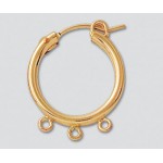 14/20 Yellow Gold-Filled Hoops w/3 Rings