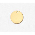 14K Yellow Gold Charm Round Disc 11mm w/ Hole