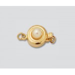 14K Yellow Gold Clasp Round w/ Pearl 1 Strands 8mm