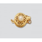 14K Yellow Gold Clasp Small Round w/ Pearl 9mm
