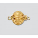 14K Yellow Gold Corrugated Bead Clasp