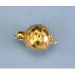 14K Yellow Gold Clasp Ball Hammered 12mm