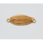 14K Yellow Gold Clasp Corrugated Oval 6x14mm