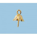 14K Yellow Gold Drop with Diamonds with Cap & Peg 8mm