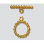 14K Yellow Gold Toggle Clasp Beaded 12mm